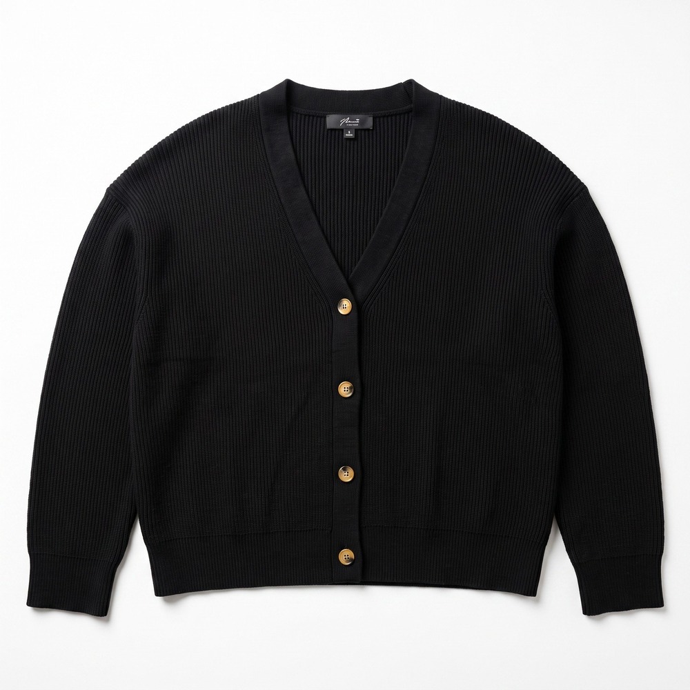 LILLUSORY L Black V-Neck Button Front Cardigan Sweater NWT Cozy